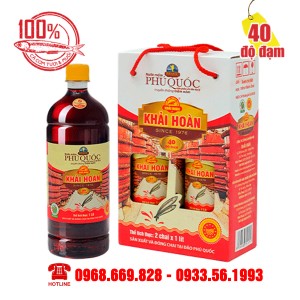 Hộp 2 chai 1 Lít - Nước Mắm Khải Hoàn - 40 độ đạm