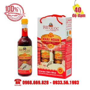 Hộp 2 chai 520ml - Nước Mắm Khải Hoàn - 40 độ đạm