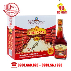 Hộp 6 chai 205ml - Nước Mắm Khải Hoàn - 40 độ đạm