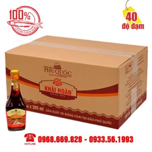 Thùng 24 chai 205ml - Nước Mắm Khải Hoàn - 40 độ đạm