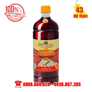 Chai nhựa 1 Lít - Nước Mắm Khải Hoàn - 43 độ đạm