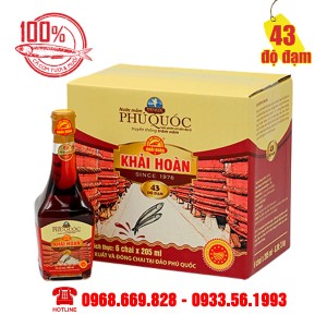 Hộp 6 chai 205ml - Nước Mắm Khải Hoàn - 43 độ đạm