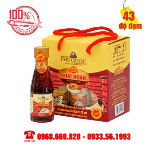 Hộp 6 chai 75ml - Nước Mắm Khải Hoàn - 43 độ đạm