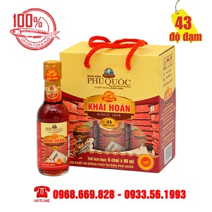 Hộp 6 chai 90ml - Nước Mắm Khải Hoàn - 43 độ đạm