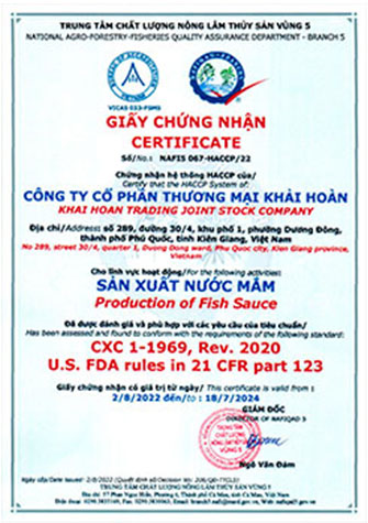 Giấy chứng nhận HACCP