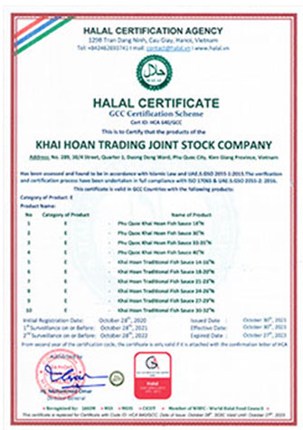Giấy chứng nhận HALAL