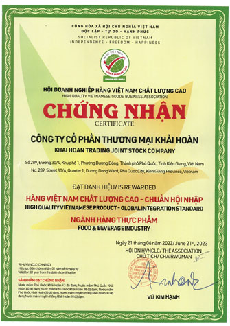 Giấy chứng nhận Hàng Việt Nam chất lượng cao