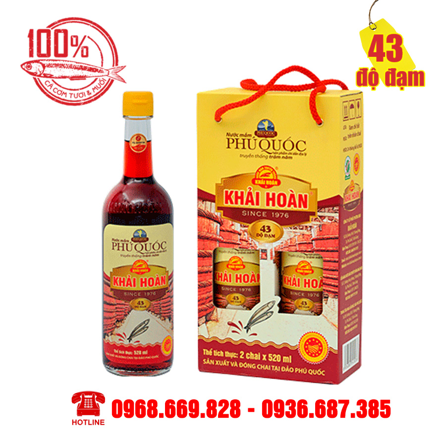 Hộp 2 chai 520ml - Nước Mắm Khải Hoàn