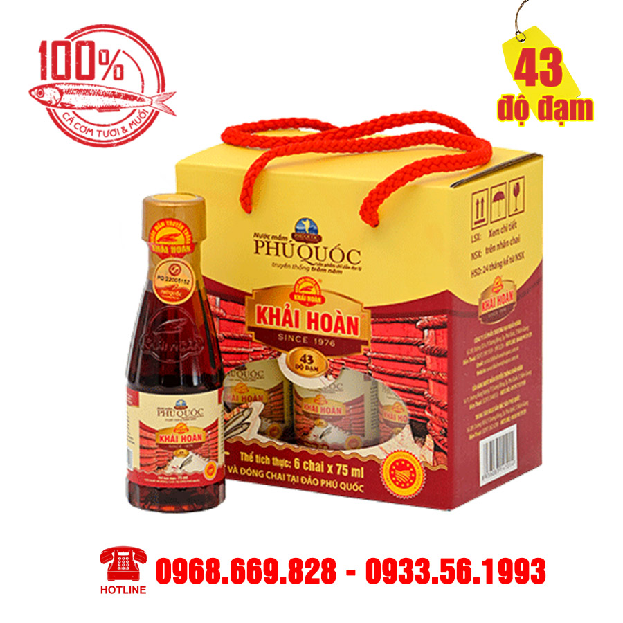 Hộp 6 chai 75ml - Nước Mắm Khải Hoàn