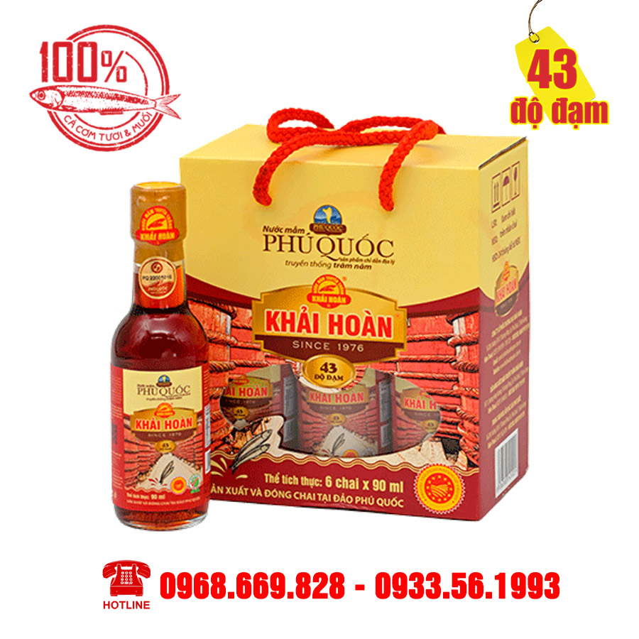 Hộp 6 chai 90ml - Nước Mắm Khải Hoàn